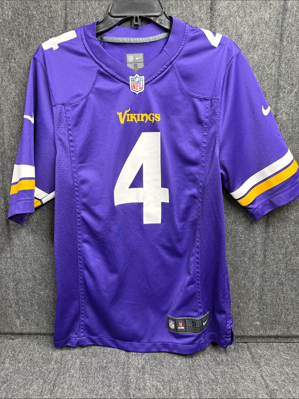 Nike Purple Vikings #4 Cook Football Jersey with White Accents